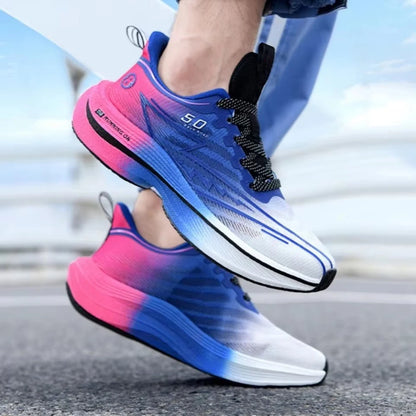 Brand Men's Carbon Plate Running Shoes Soft Cushion Shock Absorbing Sports Shoes Unisex Sneakers Light Anti-Slip Training Shoes