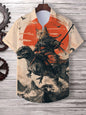 Men's Cat Graphics Shirts Short Sleeved Button Down Lapel Shirt For Summer Oversized Tops Vacation Casual Hawaiian Shirts