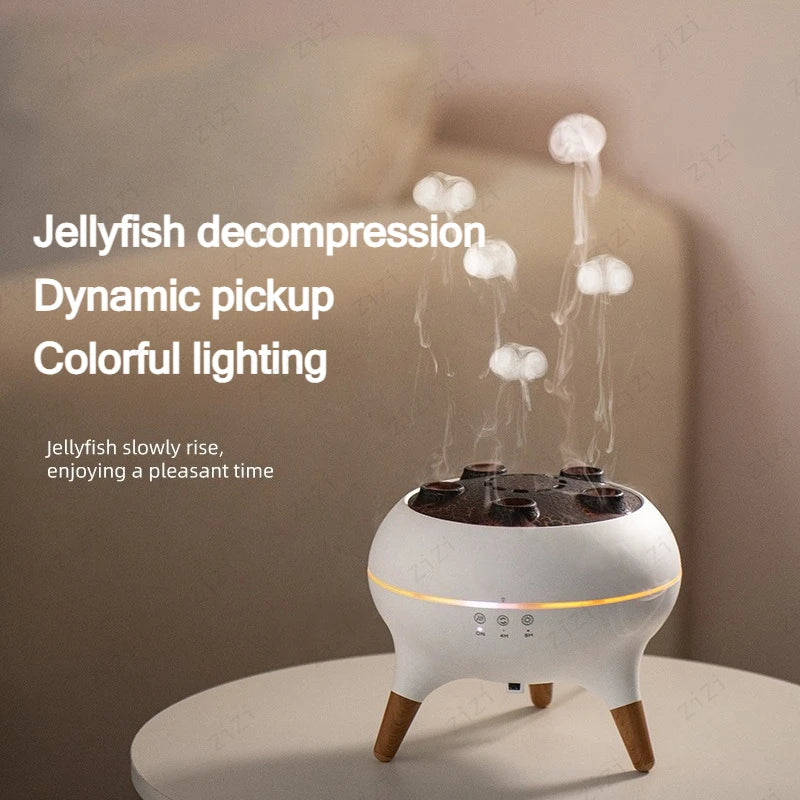 Dynamic Rainbow Jellyfish Essential Oil Fragrance Machine 250ml Essential Oil Diffuser Ultrasonic Porous Atomization Humidifier