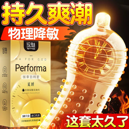 10pcs Lasting Plus Condom Sex Toys For Adult Men Delayed Ejaculation Penis Sleeves Ultra Thin Rubber Condoms Hotel Sex Products