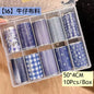 10Rolls Plaid Thousand-Bird Bow  Stars Nail Foils Transfer Paper  Nail Art Stickers  Manicure Set Decal  Nails Decoration