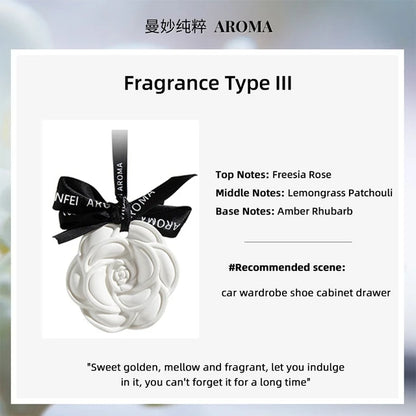 Car Hanging Air Freshener Beautiful White Flower Perfume for Car Styling Aroma Fresh Air Purifier Interior Decorations Ornament