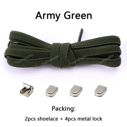 No tie Shoe laces Elastic laces Sneakers Flat Shoelaces without ties Quick Shoelace for Shoes Kids Adult One Size fits All Shoes