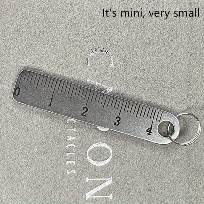 stainless steel mini ruler with keychain - measuring tool for office and school supplies