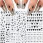 12pcs/set Cute Cartoon Dog/Cat Nail Art Stickers 3D Graffiti Black Cat Dog  Nail Decals 8*10cm Self-Adhesive Cartoon Nail Art Su