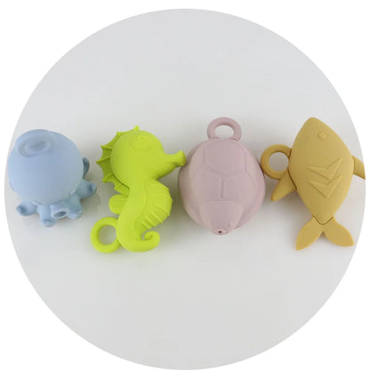 Baby Bath Toys Animal Silicone Cartoon Astronauts Play With Water Toys No BPA Swim Bathroom Baby Silicone Sprinkler Bathtub Toy