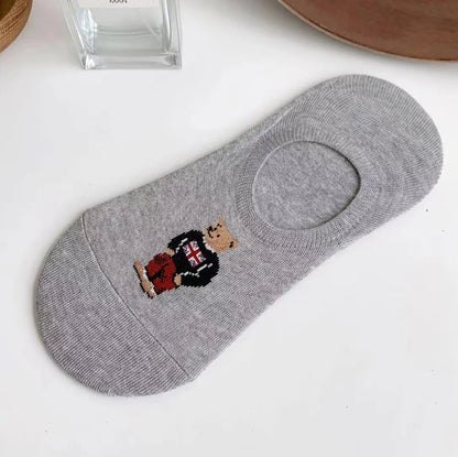 Good Quality Cartoon Gentleman Bear Men's Socks Cotton Harajuku Style Sport Boys Skateboard Novelty Breathable  Christmas Gifts