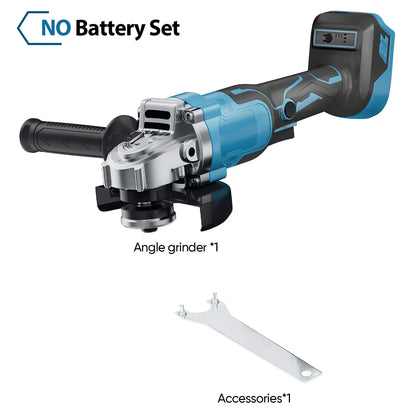 12000RPM 125MM Brushless Electric Angle Grinder Variable Speed Cutting Machine Woodworking Tool for Makita 18v Battery Pin