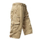 Mens Cargo Shorts 100% Cotton Casual Running Shorts Elastic Waist Hiking Outdoor with a Belt