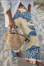 2025 Summer Womens New Casual Women's Trousers Loose Wide-leg Pants Marine Print Casual Wide-leg Beach Vacation Women's Trousers