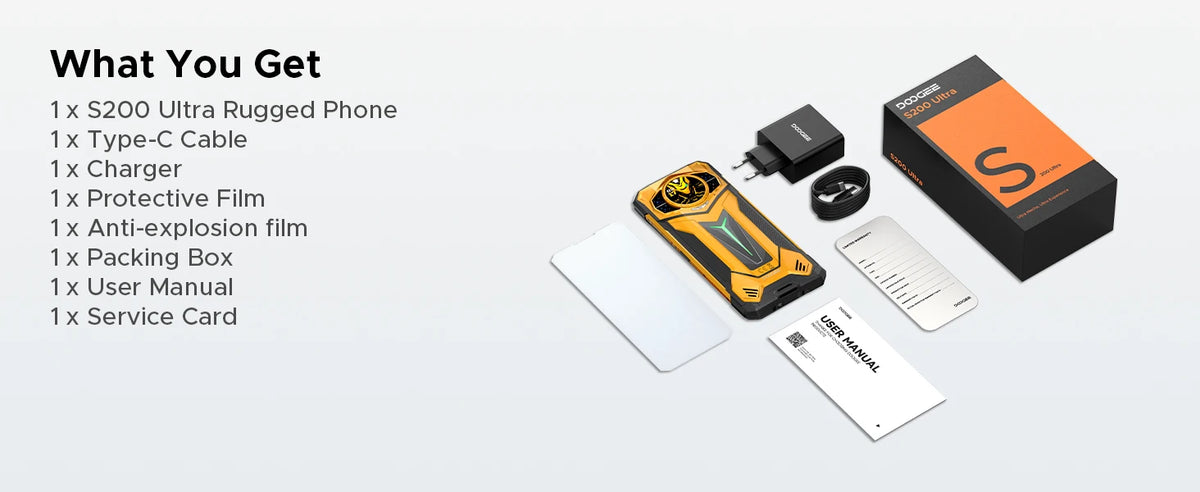 DOOGEE S200 Ultra 5G Rugged Phone 48GB+1TB 6.72'' 120Hz Display 11000mAh Battery 66W NFC Dimensity 7400 Android 15 Smartphone
