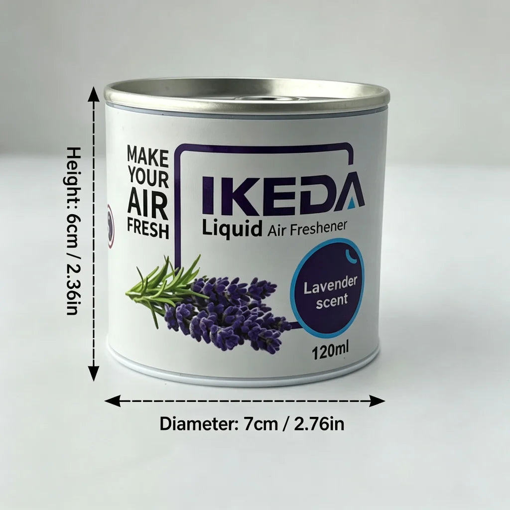 IKEDA 120g Lavender Scent Liquid Air Freshener, Long Lasting Calming Floral Fragrance, Powerful Odor Eliminator for Car Home Off
