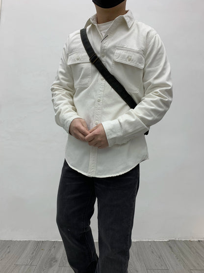 Autumn New Japanese Retro Heavyweight Twill Long-Sleeve Turn-down Collar 100% Cotton Shirt Men's Fashion Washed Casual Blouses