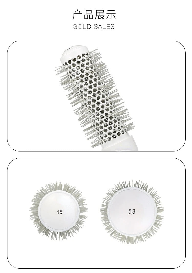 Hair Comb Professional Salon Hair Brush Hair Styling Hairbrush Hairdressing Comb Round Curly Hair Rollers Tools Blue