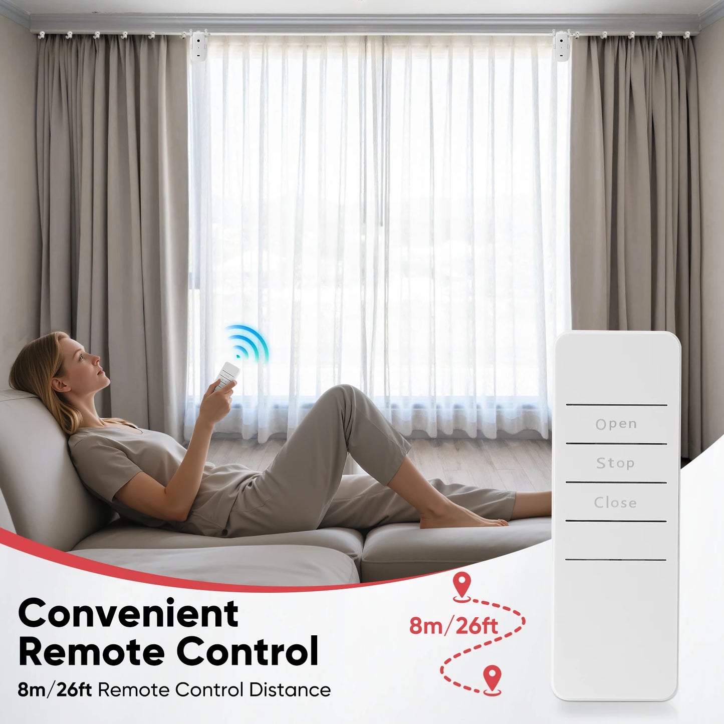 Smart For Home Curtain Opener Electronic Rome/T/U Track Curtain Motor Robot Remote Button Control Automatic Curtain Opener