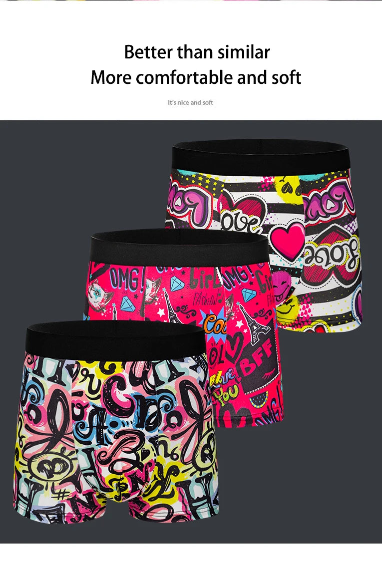 5-pack Fashionable Men's Boxer Shorts, Comfortable, Soft, Fashionable, Printed, Casual and Versatile Men's Underwear