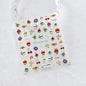 Fresh Sweet Fruits Strawberry Cherry Bowknot Love Heart Lemon 5D Nail Art Stickers Self Adhesive Decorations Nail Manicure Decal