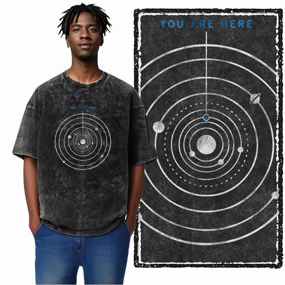 SA ASTRONAUT SPACE THEMES Printed Cotton Acid Washed Graphic Unisex T Shirt Cool Streetwear Men Tshirts Big Size Tee for men