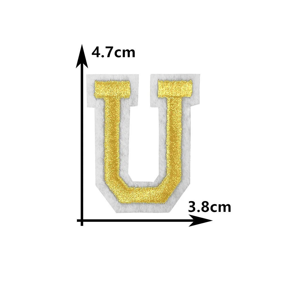 26 English gold letters Hot-melt adhesive ironing embroidery Patch DIY sewing decorative clothes patch