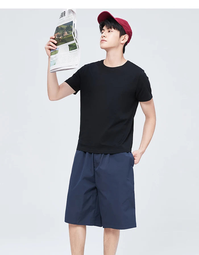 Semir Short Sleeve Men T-Shirt Cotton 2026 Summer New Man Clothing Thin And Versatile T Shirt Couples Solid Color Tops