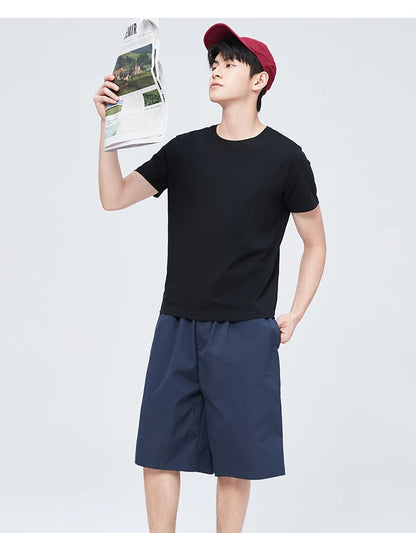Semir Short Sleeve Men T-Shirt Cotton 2026 Summer New Man Clothing Thin And Versatile T Shirt Couples Solid Color Tops