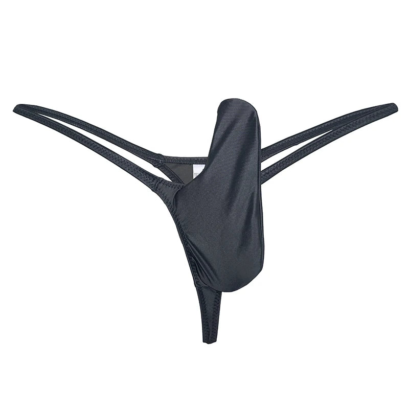 YAULAANG Sexy men's gloss gay underwear oily G-Strings thong Shiny low-waisted High Elasticity mens lingerie