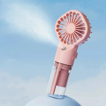 Portable Handheld Spray Fan - USB Charging Mini Humidifier Fan, Suitable for Travel and Outdoor Use as a Handheld Fan