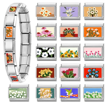 Wholesale Cute Animal Swimming Dogs Cats Sheep Charm Bracelet Fit 9mm Bracelet Stainless Steel Italian Links Making DIY Jewelrys