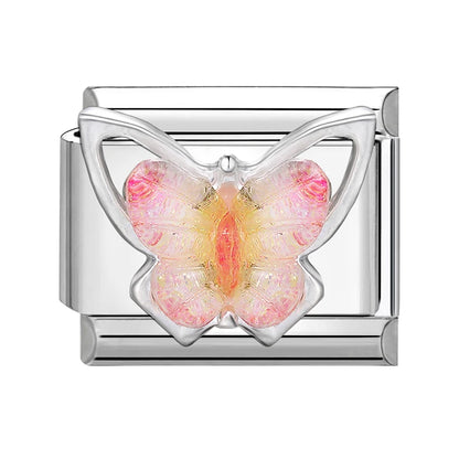 Zircon Star Heart Bow Moon Cherry Moon Italian Charm Links Fit 9mm Stainless Steel Bracelet Women Jewelry DIY Making Gifts