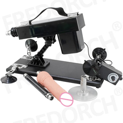 FREDORCH Sex Machines More Attachment Masturbating Pumping Sex Gun Adjustable with Dildo Couples Sex Toy Love Machine for Couple