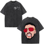 Rapper Bad Bunny Album Cover Print T-shirt Debi Tirar Mas Fotos DTMF Washed Vintage T Shirt Men Women Hip Hop Oversized T-shirts