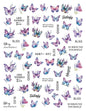 3d Nail Art Decals Spring Booming Violets Lavenders Purple Blue Pink Flowers Butterflys Stickers Decoration For Nail Tips Beauty