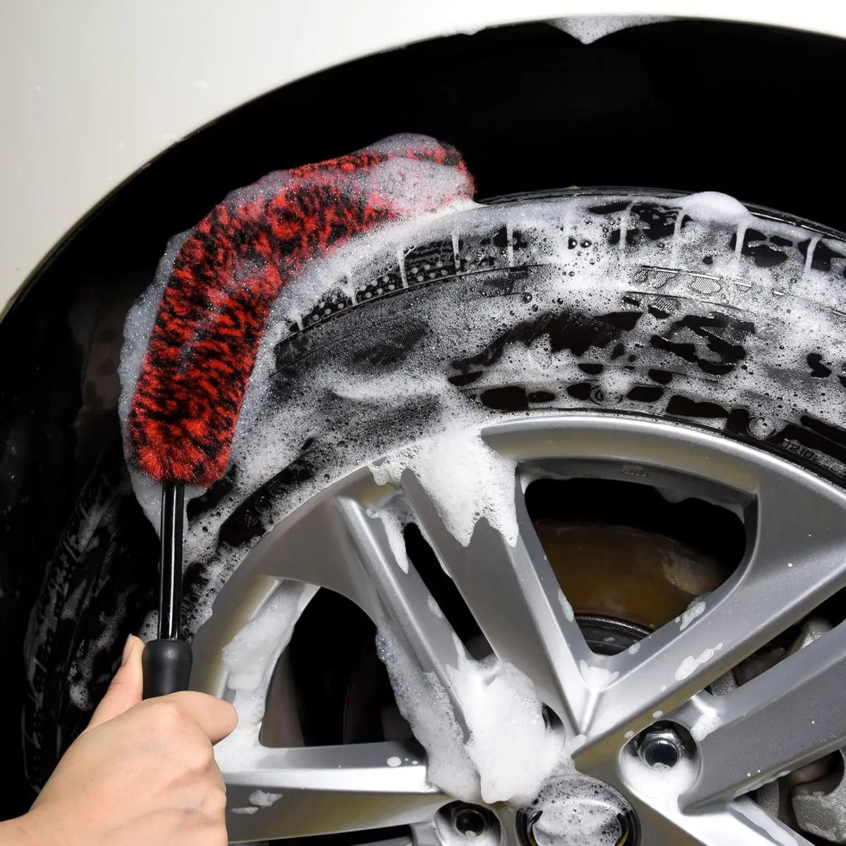 Car Wheel Detailing Brushs Bendable Wheel Woolies Auto Cleaning Tools for Car Rim Tire Washing Easily Clean Hard-To-Reach Areas