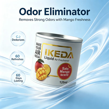 IKEDA Salo Mango Air Freshener Liquid 120ml, IKEDA Odor Eliminator, Long-Lasting Deodorizing Spray for Room & Car