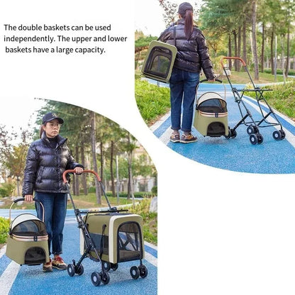 2026 New Multi Layer Pet Cart for Cats Dogs, Large Space Detachable Pet Carriers and Travel Gear