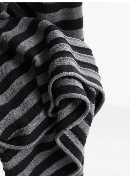 Classic Striped Long Sleeve T-Shirt Casual Versatile Knitted Pullover Top for Women 2026 Spring New Style