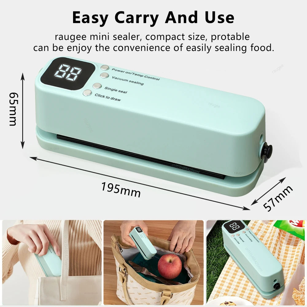 Mini Vacuum Bag Sealer Plastic Bags Sealer Food Packaging Bag Sealing Machine Rechargeable Vacuum Sealer Pump Electric Air Pump