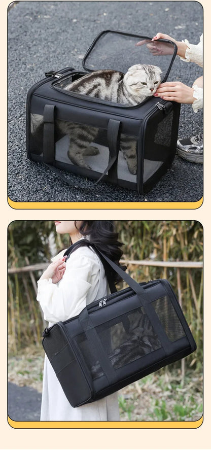Large Capacity Mesh Breathable Pet Bag Outdoor Portable Cat Backpack Breathable Mesh Pet Travel Carrier Cats Daily Outdoor Use