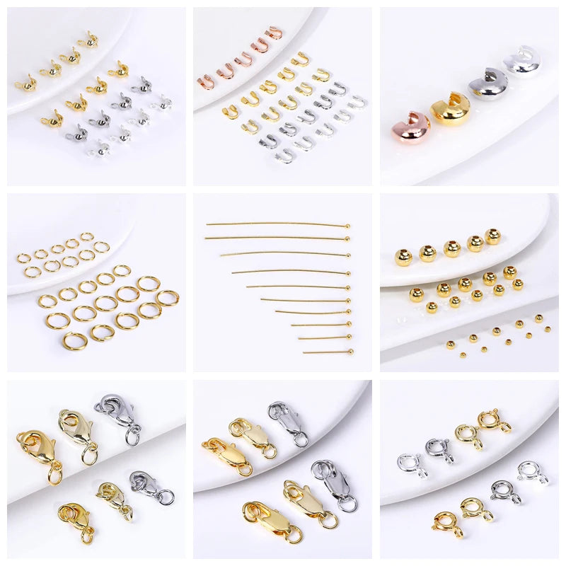 Jewelry Making Beads,18K Gold Plated Wave Thin Spacer Beads,Brass Round Thin Beads DIY Bracelet Necklace Making Accessories