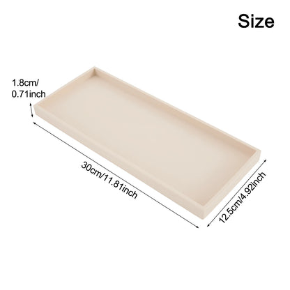 Bathroom Counter Tray Silicone Bathroom Vanity Tray Soap Dispenser Tray Countertop Storage For Dressing Tables