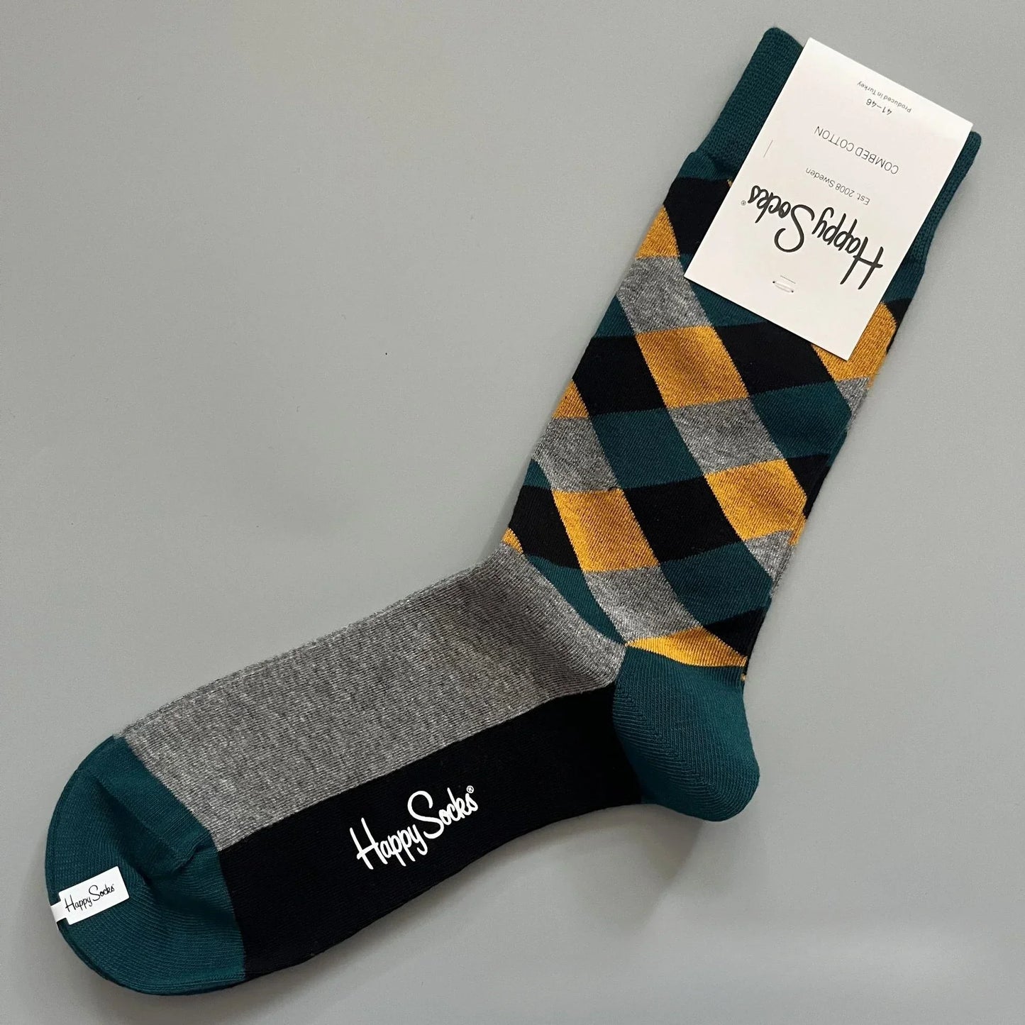 Cotton Happy Socks Men's Classic Crew Sock Shoe Size 10 - 13 Soft