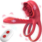 Rose Cock Ring Vibrator G Spot Nipple Clitoral Stimulator Male Penisring Delay Ejaculation Sex Toys for Couple 18+