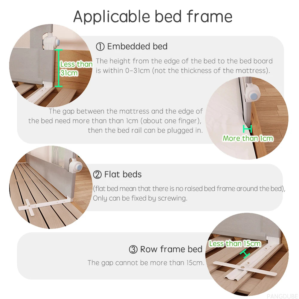 PANGDUBE 1pc Baby Safety Bed Barrier Parents Bed Guardrail for Kid Railings for Safety Bed for Children Bed Guard Bed Fence