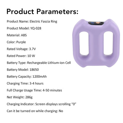 Portable Vibration Dual-Ring Fascia Massager with Belt, Fat Loss, Body Slimming, Fat-Burning, Muscle Relief and Relaxation