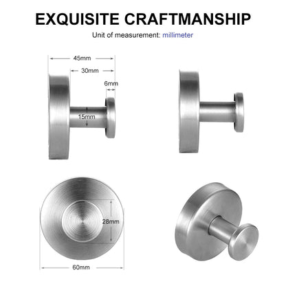 Reusable Stainless Steel Suction Cup Hook Waterproof Wall Mount Hooks Punch-free Kitchen Bathroom Wall Hanger Towel Clothes