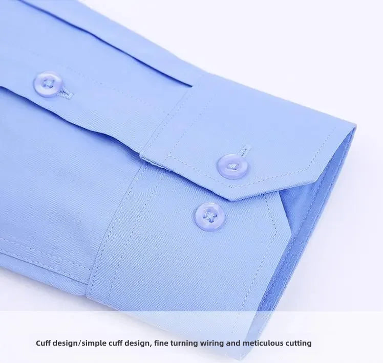 Men's Long-Sleeved Shirt Business Casual Solid Color Striped Plaid Spring Summer Free Ironing All Fit Tooling Comfortable