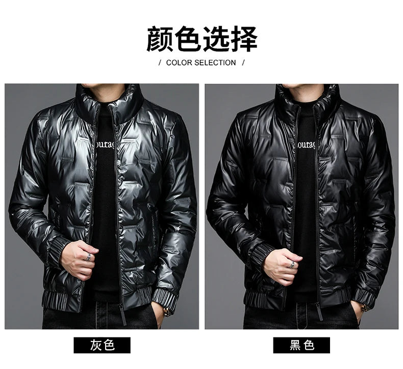 80%  White Duck Down Coat 2024 Trendy Fashion Winter Stand Collar Warm Sport Jacket Men's Thermal Thick Outwear