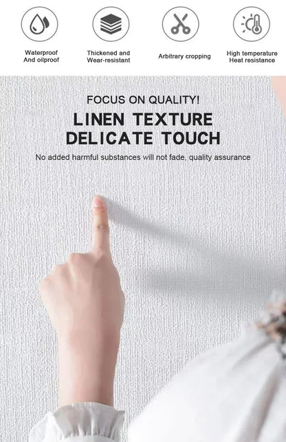 Self-Adhesive 3D Linen Foam Wall Sticker PVC Moisture-proof Wallpaper for Living Room Bedroom Bathroom Dormitory Home Decoration