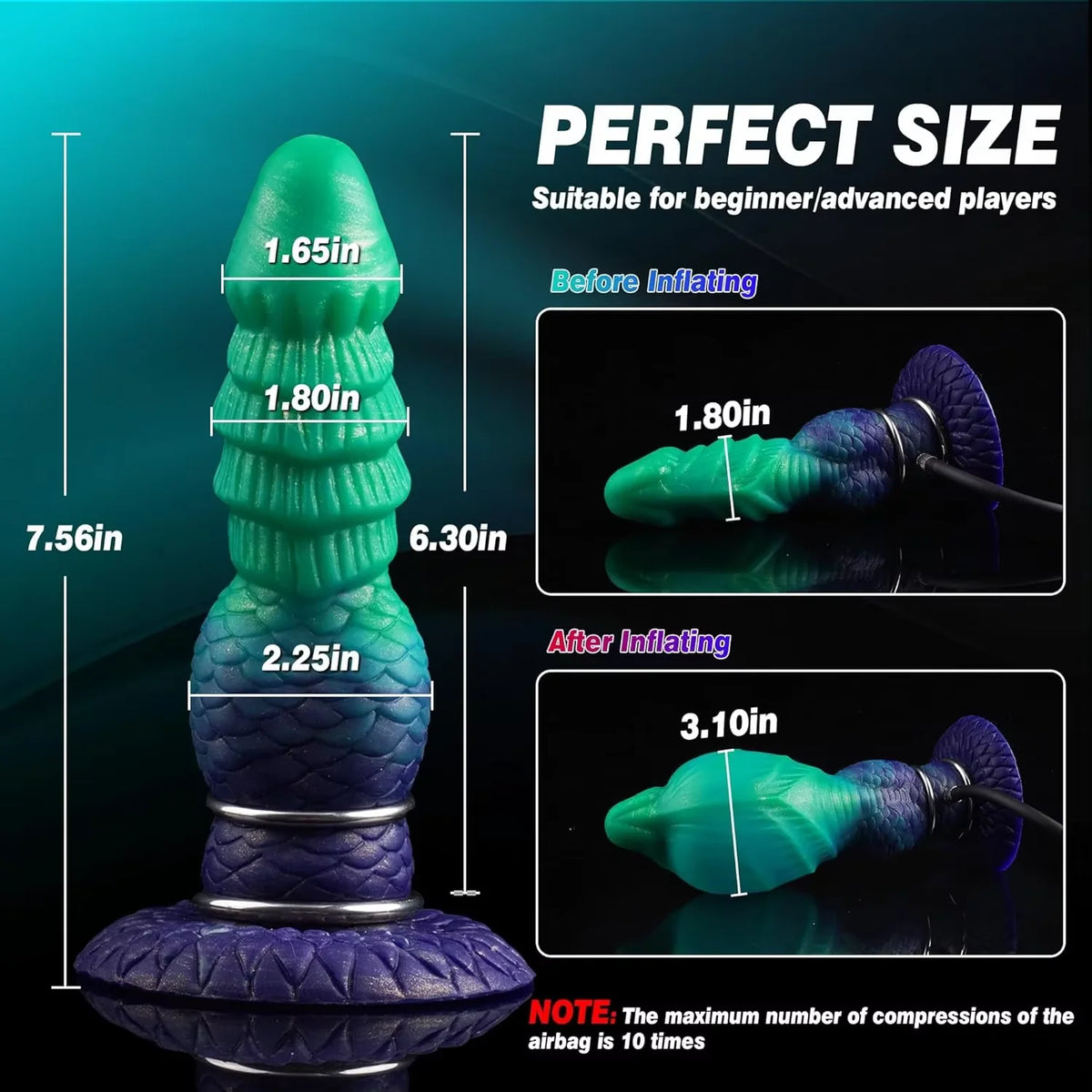 New Inflatable Animal Penis Anal Plug Vagina Anus Dilator Silicone Butt Plug Inflatable Anal Plug Expandable Butt Dilator SexToy