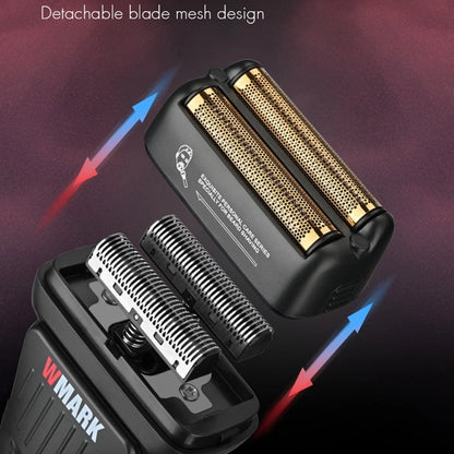 WMARK NG-7982 Professional Hair Trimmer for Man 9000RPM Titanium Coated Floating Double Blade Mesh Men's Shaver Equipped Blades